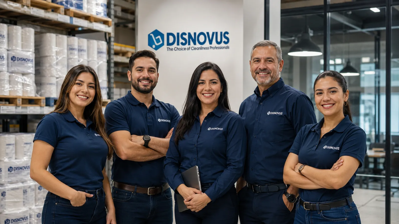 Equipo de Disnovus en el almacén